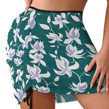 Cargar imagen en el visor de la galería, Falda corta cubierta de playa verano con cordones y nudos para mujer TX50 Personalizado con Impresión Completa con Foto Logo Patrón Texto