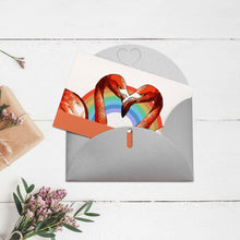 Cargar imagen en el visor de la galería, Tarjeta de felicitación tarjeta postal tarjeta foto en versión horizontal personalizada con logotipo de texto de patrón de fotos