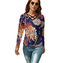 Cargar imagen en el visor de la galería, Camiseta Cuello en V Manga larga Sexy para Mujer NZ118 Personalizada con Impresión Completa de una imagen con Foto Logo Patrón Texto