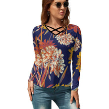 Cargar imagen en el visor de la galería, Camiseta Cuello en V Manga larga Sexy para Mujer NZ118 Personalizada con Impresión Completa de una imagen con Foto Logo Patrón Texto