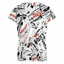 Cargar imagen en el visor de la galería, Camiseta de manga corta con cuello en V talla grande para mujer VT Personalizada con Impresión Completa de una imagen con Foto Logo Patrón Texto