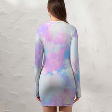 Cargar imagen en el visor de la galería, Vestido Corto Ajustado Sexy de Manga Larga con Cremallera para mujer NZ017 Personalizado con Impresión Completa con Foto Logo Patrón Texto