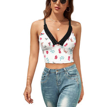 Cargar imagen en el visor de la galería, Crop Top Tank Top con Cuello en V para Mujer NZ113 Personalizado con impresión completa de una sola imagen con Foto Logo Patrón Texto