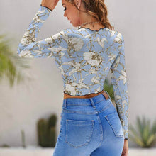 Cargar imagen en el visor de la galería, Camiseta / Blusa de Fondo Cuello Redondo de Encaje para mujer NZ126 Personalizada con Impresión Completa de una imagen con Foto Logo Patrón Texto