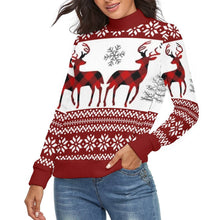 Cargar imagen en el visor de la galería, Suéter Jersey Holgado de Cuello Alto para Mujer MY01 Personalizado con Impresión Completa de una imagen con Foto Logo Patrón Texto