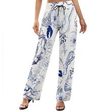 Cargar imagen en el visor de la galería, Pantalones de Pierna Ancha cordón elástico para Mujer NZ203 Personalizados con Impresión Completa de una imagen con Foto Logo Patrón Texto