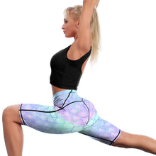 Cargar imagen en el visor de la galería, Capris de Yoga Pantalones Piratas de Deporte Cintura Alta para mujer YJ003 Personalizados con Impresión Completa con Foto Logo Patrón Texto