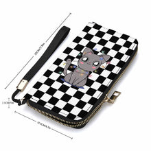 Cargar imagen en el visor de la galería, Cartera / Billetera de mano larga con cremallera versión vertical para mujer hombre XB0608016 Personalizada de múltiples imágenes con Foto Logo Patrón Texto