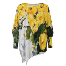 Cargar imagen en el visor de la galería, Camiseta manga larga con dobladillo irregular casual de moda para mujer XL Personalizada con Impresión Completa de múltiples imágenes con Foto Logo Patrón Texto