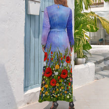 Cargar imagen en el visor de la galería, Vestido largo de cintura elástica elegante de moda para mujer XQ Personalizado con Impresión Completa de múltiples imágenes con Foto Logo Patrón Texto