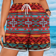 Cargar imagen en el visor de la galería, Pantalones de playa / shorts de baño cortos de secado rápido para mujer YH32 Personalizados con Impresión Completa de múltiples imágenes con Foto Logo Patrón Texto