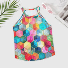 Cargar imagen en el visor de la galería, Chaleco Camiseta sin mangas de tirante escote redondo para mujer YK Personalidado con estampado de múltiples imágenes con Foto Logo Patrón Texto