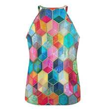 Cargar imagen en el visor de la galería, Chaleco Camiseta sin mangas de tirante escote redondo para mujer YK Personalidado con estampado de múltiples imágenes con Foto Logo Patrón Texto