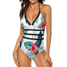 Cargar imagen en el visor de la galería, Bañador / Bikini de Una Pieza de estilo halter para Mujer Personalizado con Foto Logo Patrón Texto (Impresión Completa de múltiples imágenes)
