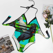 Cargar imagen en el visor de la galería, Bañador / Bikini de Una Pieza de estilo halter para Mujer YS20001 Personalizado con Foto Logo Patrón Texto (Impresión Completa de una sola imagen)