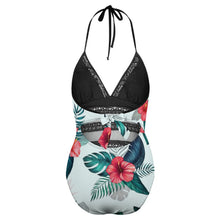 Cargar imagen en el visor de la galería, Bañador / Bikini de Una Pieza de estilo halter para Mujer Personalizado con Foto Logo Patrón Texto (Impresión Completa de múltiples imágenes)