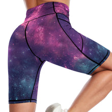 Cargar imagen en el visor de la galería, Pantalones Cortos 1/2 de Yoga con Bolsillos para mujer YJ008 Personalizados con Impresión Completa de una imagen con Foto Logo Patrón Texto
