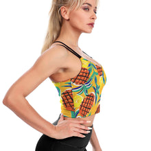 Cargar imagen en el visor de la galería, Sujetador de Yoga / Top Deportivo de Fitness Ejercicio para Mujer YJ005 con Diseño Personalizado con Impresión Completa de una imagen con Foto Logo Patrón Texto