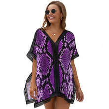 Cargar imagen en el visor de la galería, Blusa Cubierta de traje de baño de playa para mujer con cuello en V profundo ZS907 Personalizada con impresión completa de múltiples imágenes con Foto Logo Patrón Texto