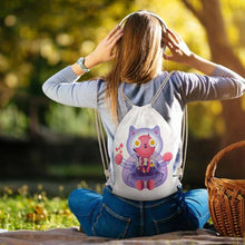 Cargar imagen en el visor de la galería, Mochila Bolsa con cordones de cierre de lienzo para gimnasio o deportes, grande, bolsa grande, Viajar XB0604001 Personalizada con Foto, Texto o Logo