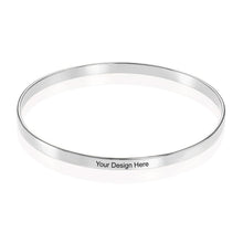 Cargar imagen en el visor de la galería, Pulsera Rígida Grabada / Bracelete de Plata 925 / Cobre Chapada de Oro / Oro Rosa de 18k S0025 Personalizada con Texto Nombre