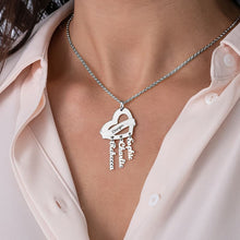 Cargar imagen en el visor de la galería, Collar con colgante corazón personalizado X0036 con texto nombre Longitud Ajustable en plata de ley 925 chapado de oro rosa de 18K