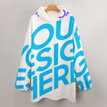 Cargar imagen en el visor de la galería, Abrigo / Sudadera con capucha caliente con forro polar de moda para mujer B412 Personalizado con Foto Logo Patrón Texto (Impresión Completa de una imagen)