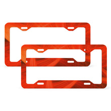 Cargar imagen en el visor de la galería, Marco de placa de matrícula cuatro agujeros planos (un par) Marco de aluminio mate para matrícula QC1101014 Personalizado Personalizada con Foto, Texto o Logo