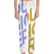 Cargar imagen en el visor de la galería, Pantalón de Pijama Largo Elástico / Pantalones de Pijama para Mujer de Tejido Ligero para Estar en Casa EEP Personalizados Impresion Completa de Múltiples Imágenes con Foto Logo Patrón Texto