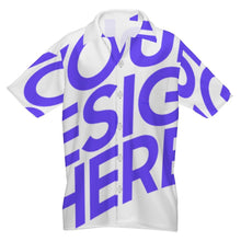 Cargar imagen en el visor de la galería, Camisa abotonada de manga corta y corte clásico para hombre KYR personalizado con patrón foto texto