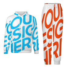 Cargar imagen en el visor de la galería, Conjuntos de sudadera y pantalones deportivos para mujeres y hombres personalizado con patrón foto texto (impresión de imagen única)