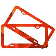 Cargar imagen en el visor de la galería, Marco de placa de matrícula cuatro agujeros planos (un par) Marco de aluminio mate para matrícula QC1101014 Personalizado Personalizada con Foto, Texto o Logo