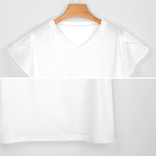 Cargar imagen en el visor de la galería, Camiseta manga corta cuello en V de moda para mujer AHT Personalizada con Impresión Completa de múltiples imágenes con Foto Logo Patrón Texto