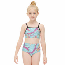 Cargar imagen en el visor de la galería, Traje de baño / Bañador de dos piezas de natación para niñas NT009 Personalizado con Impresión Completa con Foto Logo Patrón Texto