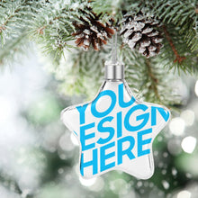Cargar imagen en el visor de la galería, Adornos para Navidad adorno colgante con forma de estrella adornos festivos para fiestas Personalizado con Foto Texto o Logo
