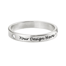 Cargar imagen en el visor de la galería, Anillos elaborados en plata de ley 925 con diamantes con letras para mujer J0002 Personalizado con texto nombre