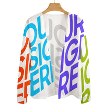 Cargar imagen en el visor de la galería, Cárdigan de punto casual con hombros caídos para mujer NZ055 Personalizado con Impresión Completa de múltiples imágenes con Foto Logo Patrón Texto