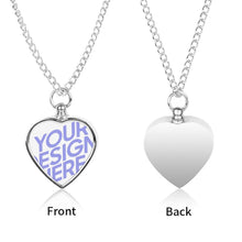 Cargar imagen en el visor de la galería, Collar de Urna de Mascota Colgante de Corazón de Ceniza de Perro Gato Conmemorar Recuerdo CW1511001 Personalizado Impresion Completa de Una Imagen con Foto Logo Patrón Texto