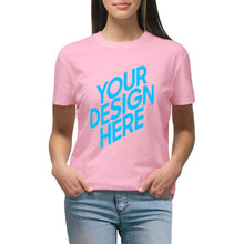 Cargar imagen en el visor de la galería, Camiseta 100% algodón suave casual talla grande manga corta para mujer FS0803125 Personalizada con Impresión Trasera de una imagen con Foto Logo Patrón Texto