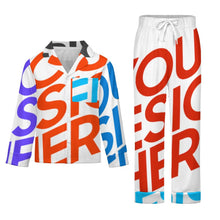 Cargar imagen en el visor de la galería, Pijama infantil de manga larga SDS059 Conjunto de ropa de dormir de 2 piezas personalizado con patrón foto texto (impresión de imágenes múltiples)