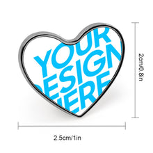 Cargar imagen en el visor de la galería, Insignia del corazón Broche Aleación de Aluminio para Decoración Adorno para Mujer Hombre SS1404005 Personalizada Impresion Completa de Una Imagen con Foto Logo Patrón Texto
