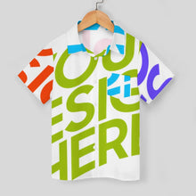 Cargar imagen en el visor de la galería, Camisa de manga corta con botones para niños de 2 a 16 años personalizado con patrón foto texto (impresión de imágenes múltiples)