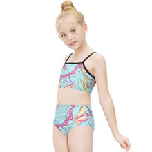 Cargar imagen en el visor de la galería, Traje de baño / Bañador de dos piezas de natación para niñas NT009 Personalizado con Impresión Completa con Foto Logo Patrón Texto