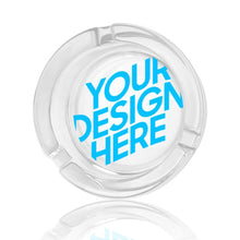 Cargar imagen en el visor de la galería, Cenicero Transparente de Vidrio con Impresión UV de Diseño Personalizado con Tu Texto o Imagen