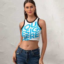 Cargar imagen en el visor de la galería, Tank Top Crop Top Corpiño para Mujer NZ107 Personalizado con impresión completa de múltiples imágenes con Foto Logo Patrón Texto