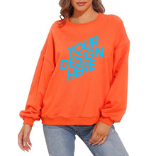 Cargar imagen en el visor de la galería, Sudadera blusa holgada casual con cuello redondo y manga abullonada para mujer D-61 NZ2205128 Personalizada con Foto, Texto o Logo