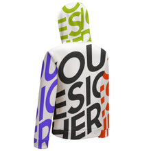 Cargar imagen en el visor de la galería, Sudadera con Capucha de Felpa con Cremallera Chaqueta Gruesa Manga Larga con Forro Polar para mujer BH1 Personalizada con Impresión Completa de múltiples imágenes con Foto Logo Patrón Texto