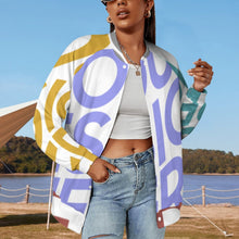 Cargar imagen en el visor de la galería, Chaqueta de Deporte Casual Uniforme de Béisbol Holgado para Mujer NZ2205053 Personalizada con impresión completa de múltiples imágenes con Foto Logo Patrón Texto