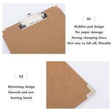 Cargar imagen en el visor de la galería, Tabla con clip Portapapeles de madera tamaño A4 estándar y carta con clip de metal discreto BG1613019 Personalizado Personalizada con Foto, Texto o Logo