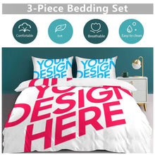 Cargar imagen en el visor de la galería, Juego de cama reversible de 3 piezas (1 funda nórdica + 2 fundas de almohada) estampado por ambos lados personalizado con patrón foto texto